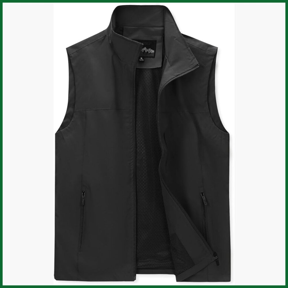 Windproof Lightweight Softshell Vest with Zip-Up … - image 1